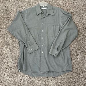 Geoffrey Beene Long Sleeve Green Collar shirt EUC Size 15 1/2 34/35